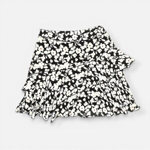 Floral Black and White Women's Skirt
